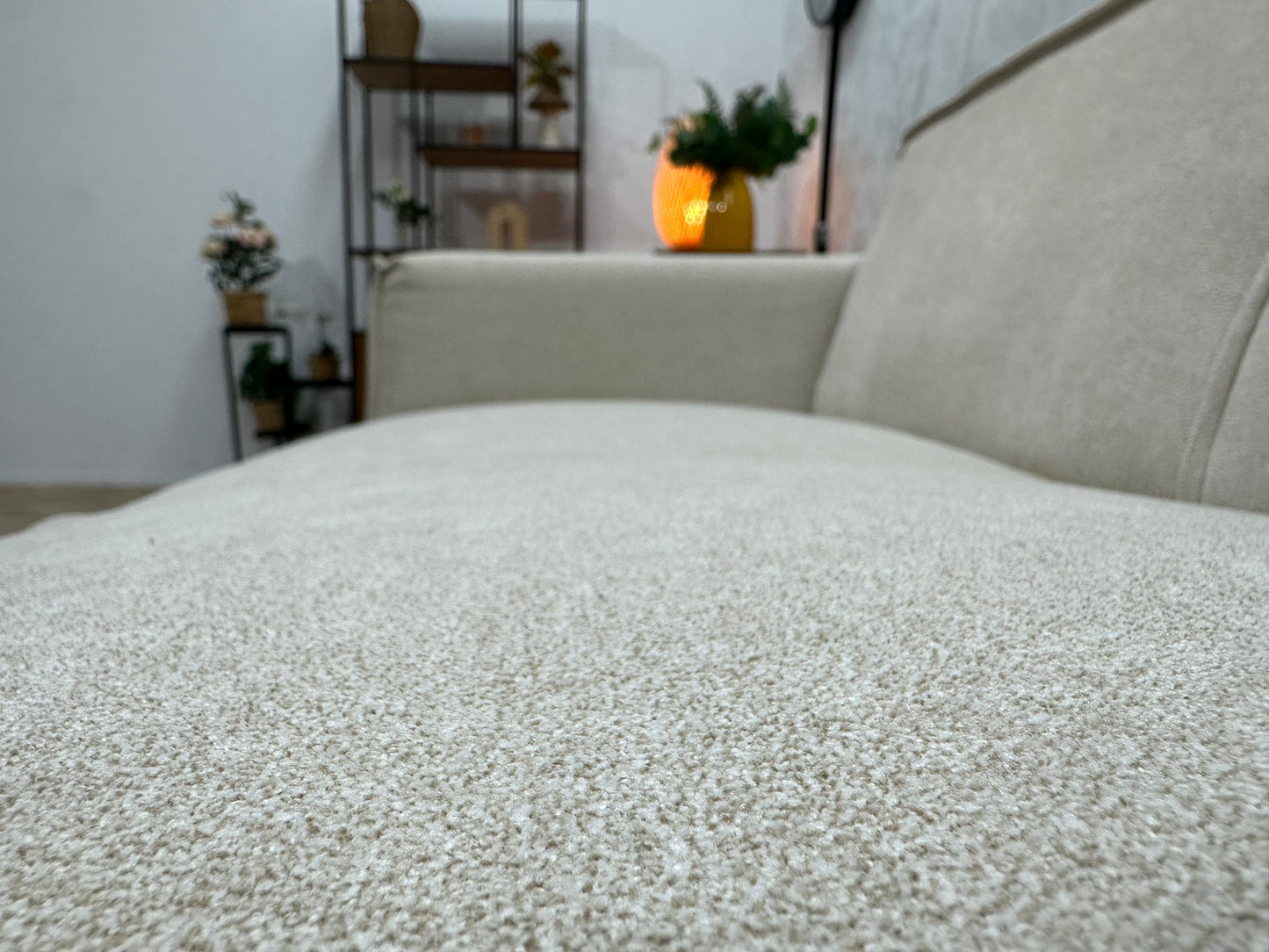 !Showroommodel! Crème Suède Stoffen Hoekzetel
