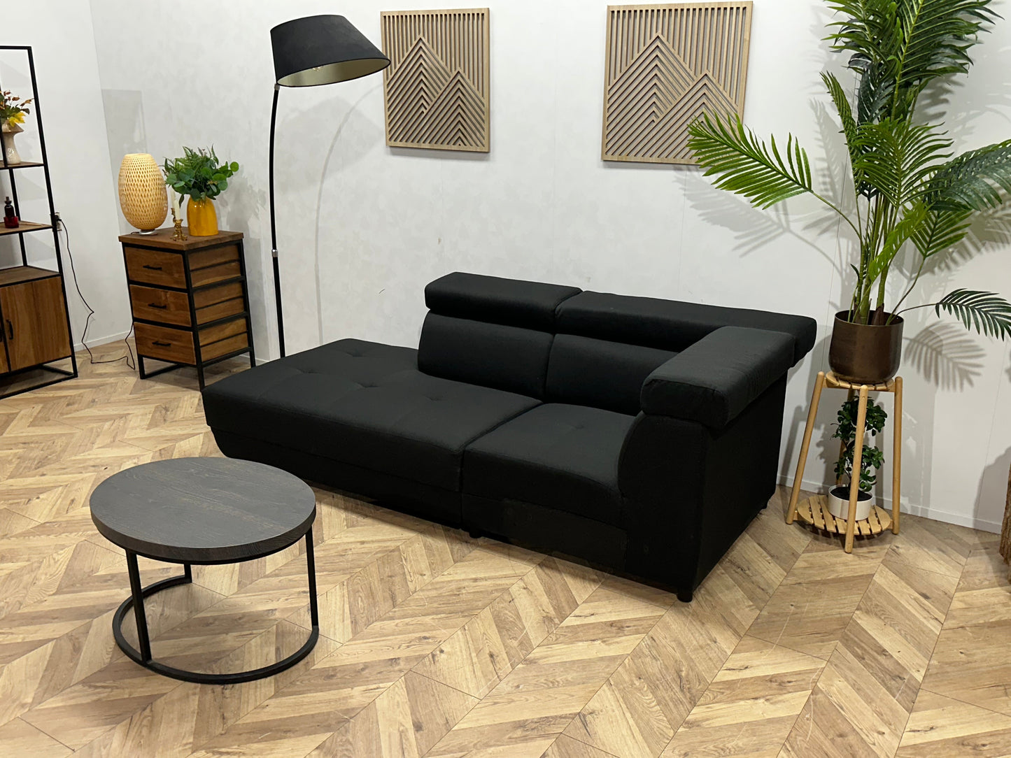 !Showroommodel! Zwart Suede Stoffen Designzetel