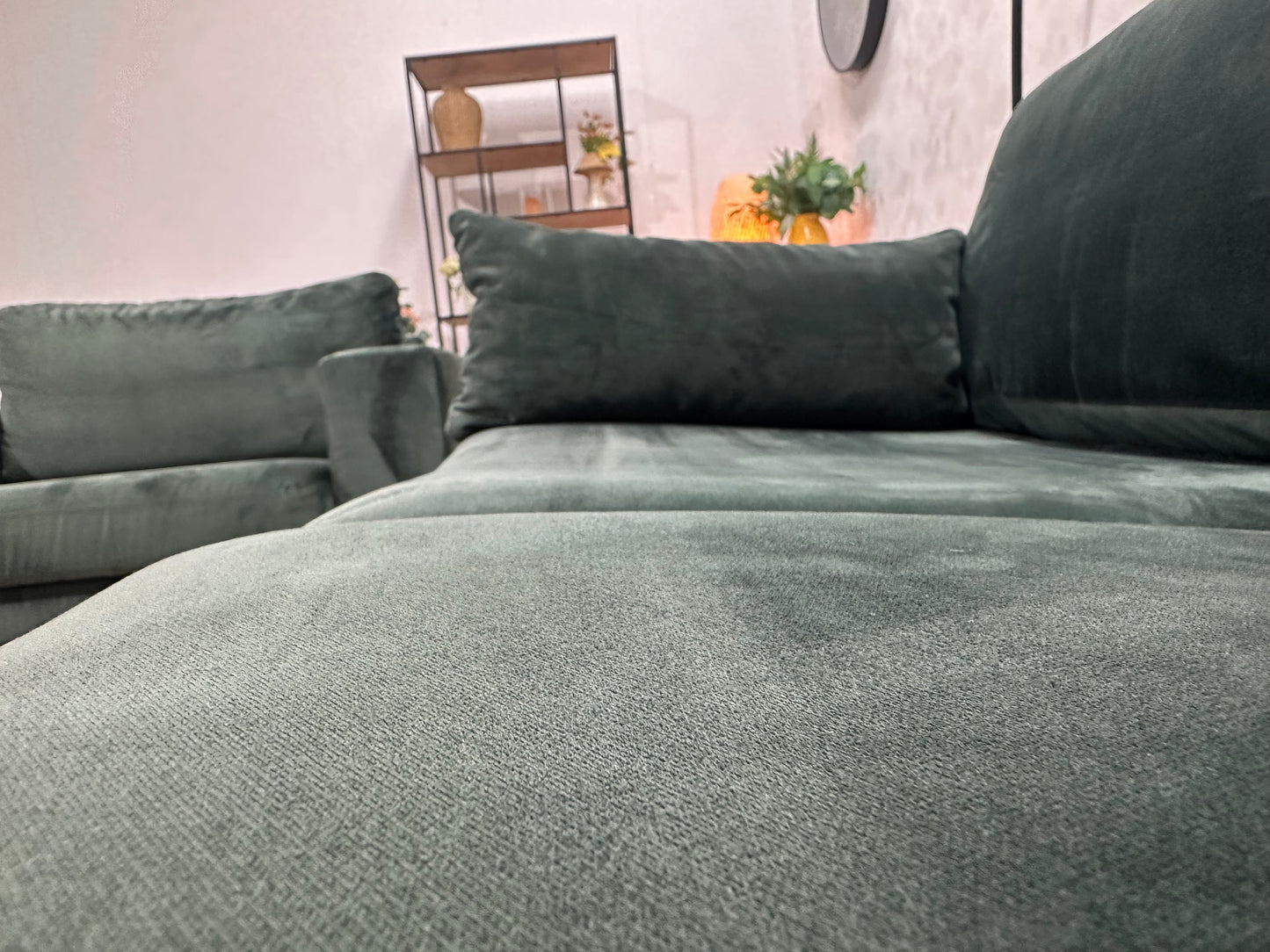 Groene Velvet Zetels Set Inc Hockers ~ Losse Kussens Met Afneembare Hoezen