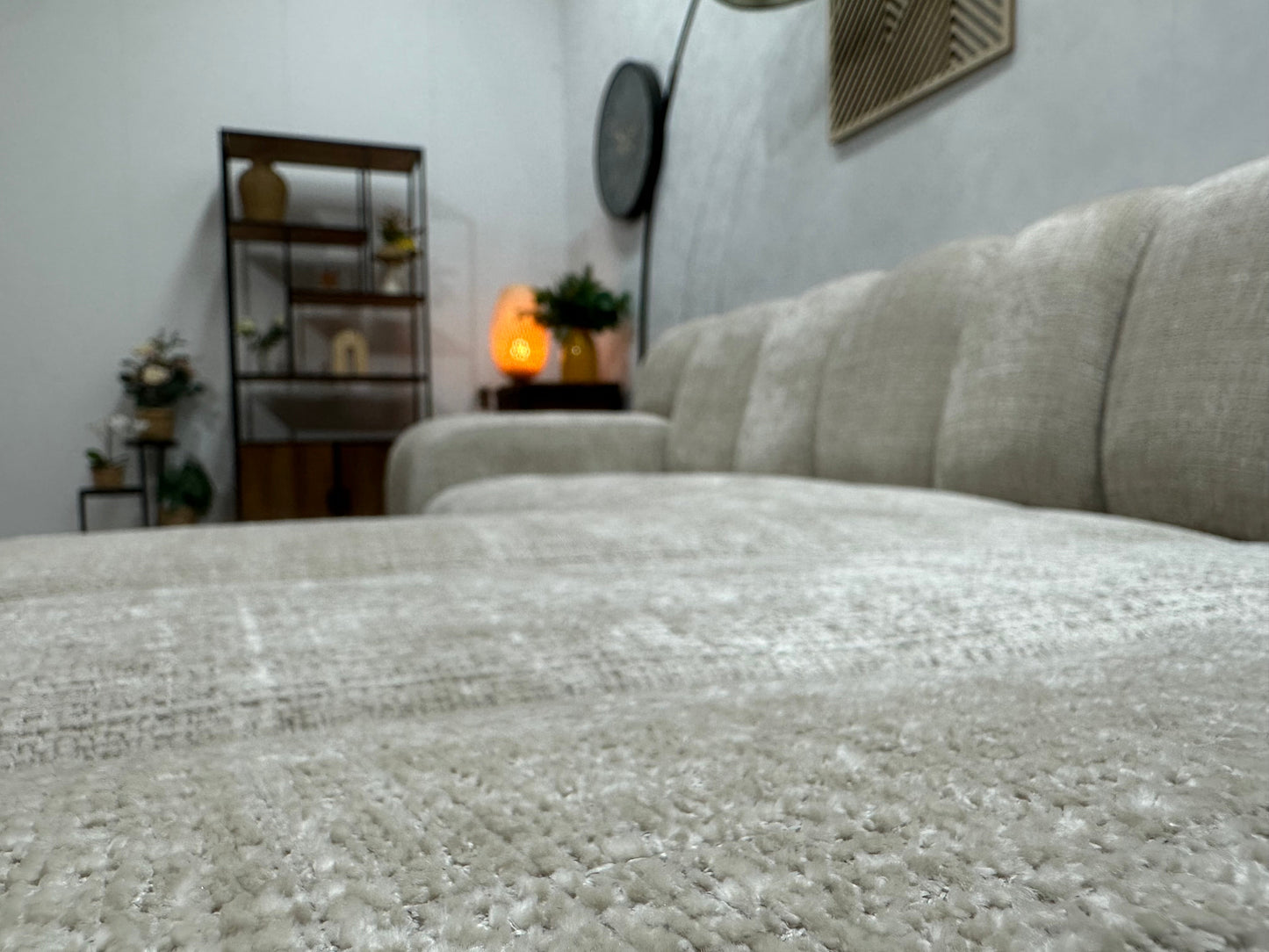 !Showroommodel! Witte/Crème Cremona Stoffen Hoekzetel