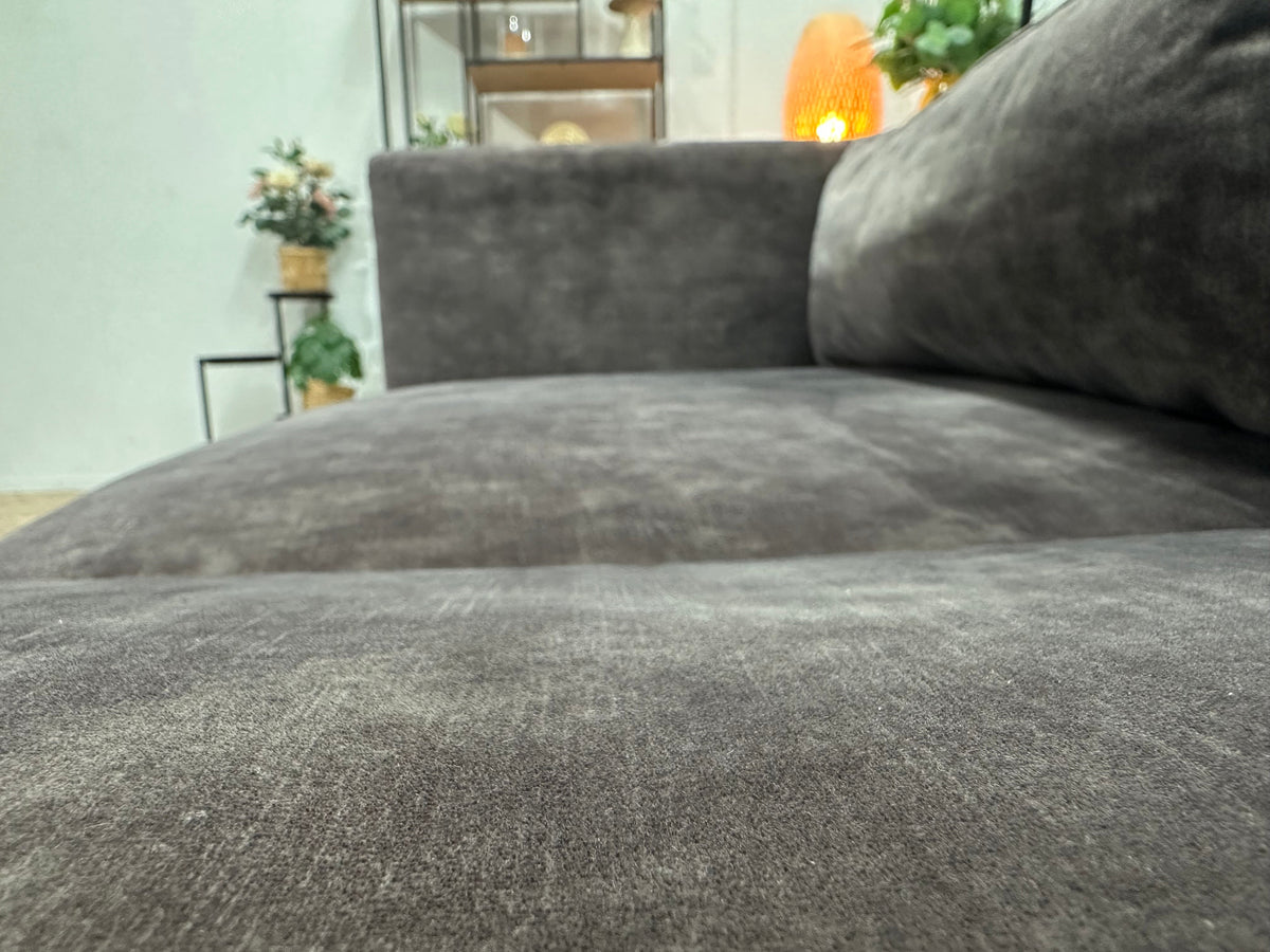 Antraciet Velvet Hoekzetel ~ Losse Kussens Met Afneembare Hoezen