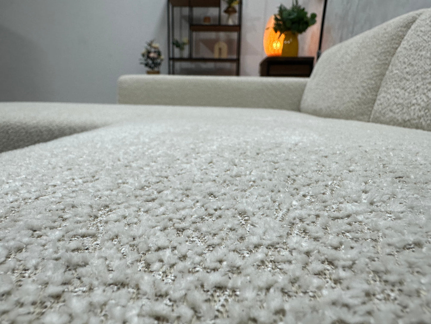 !Showroommodel! Witte Bouclé Hoekzetel