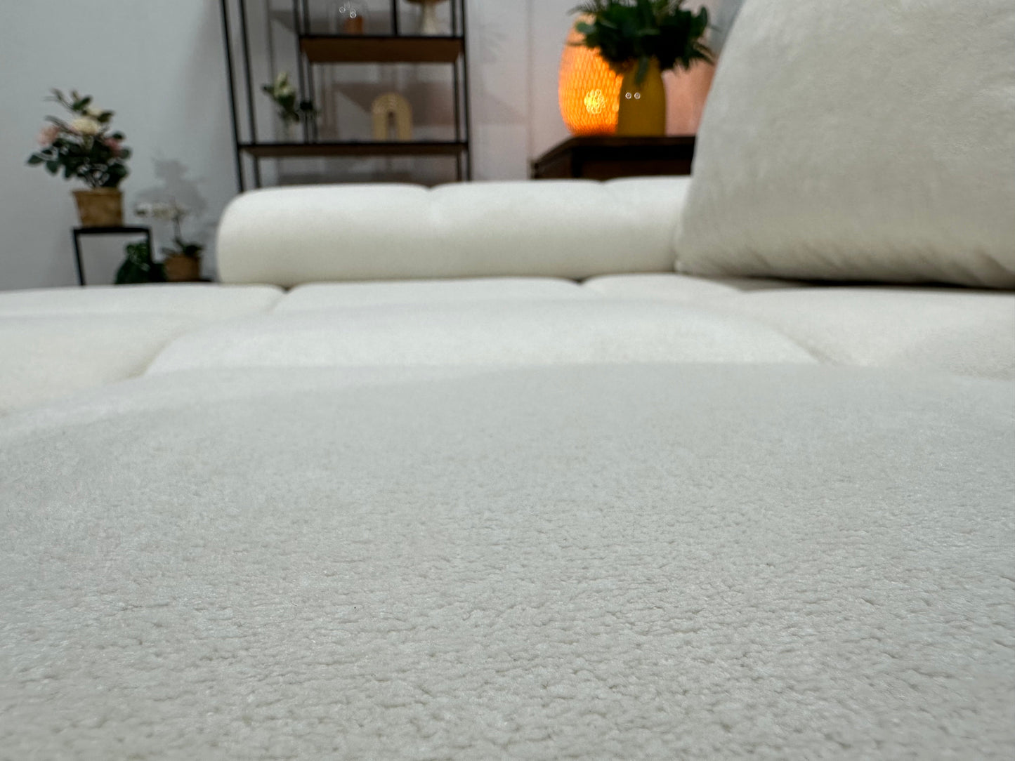 !Showroommodel! Witte Velvet Hoekzetel