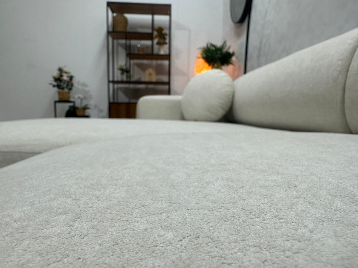 !Showroommodel! Witte Velvet Hoekzetel ~ Slaapfunctie