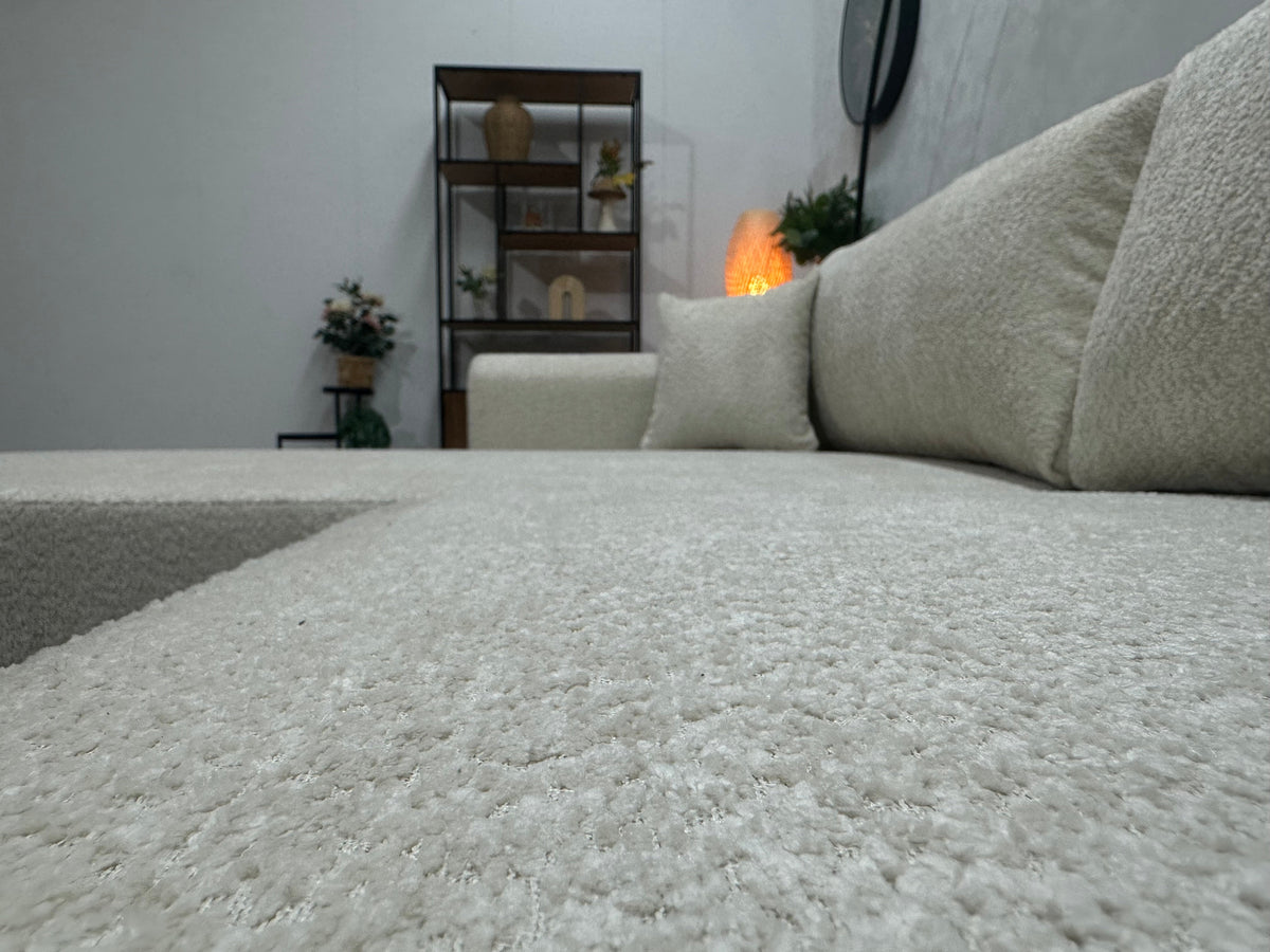 !Showroommodel! Witte Bouclé Hoekzetel ~ Meerdere Opstellingen