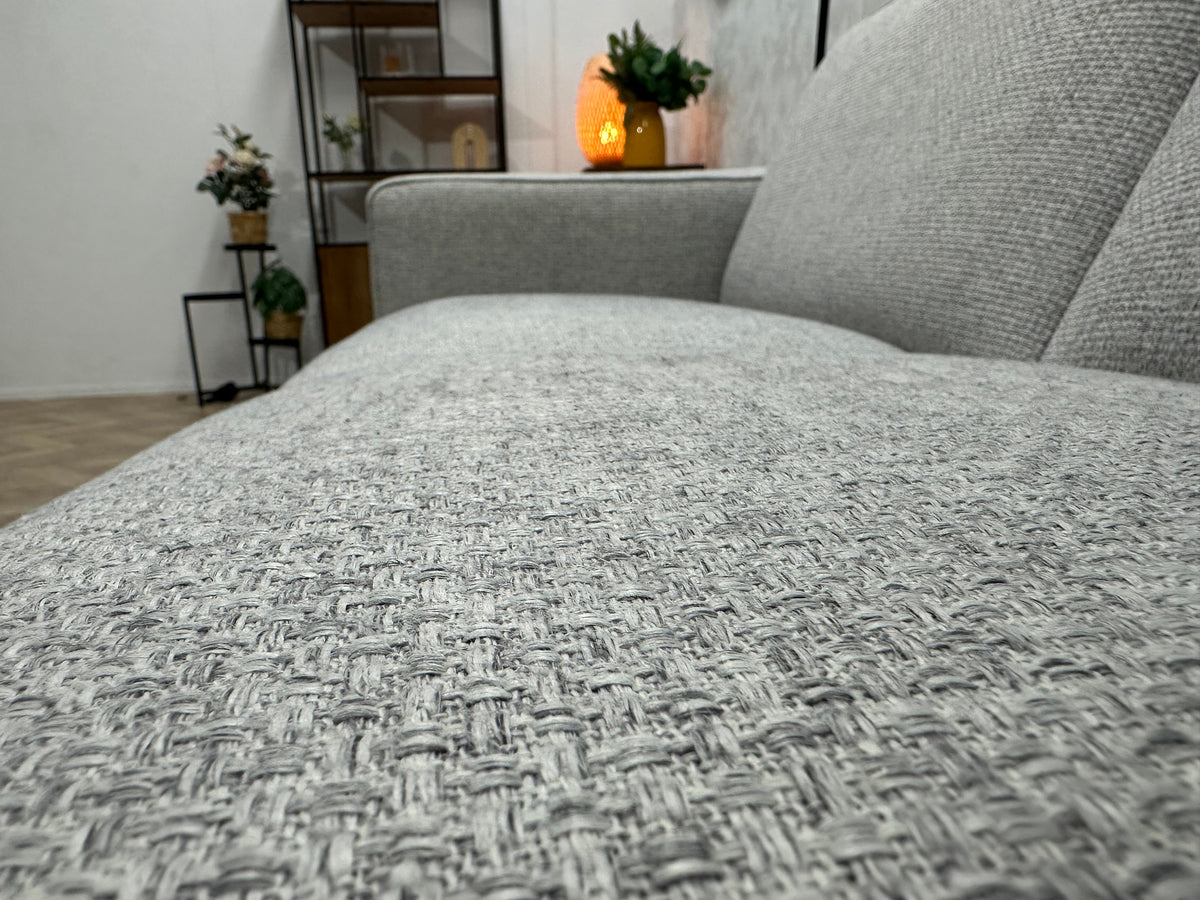 Licht Grijze Suède Stoffen 2.5-Zits Zetel Inc Hocker