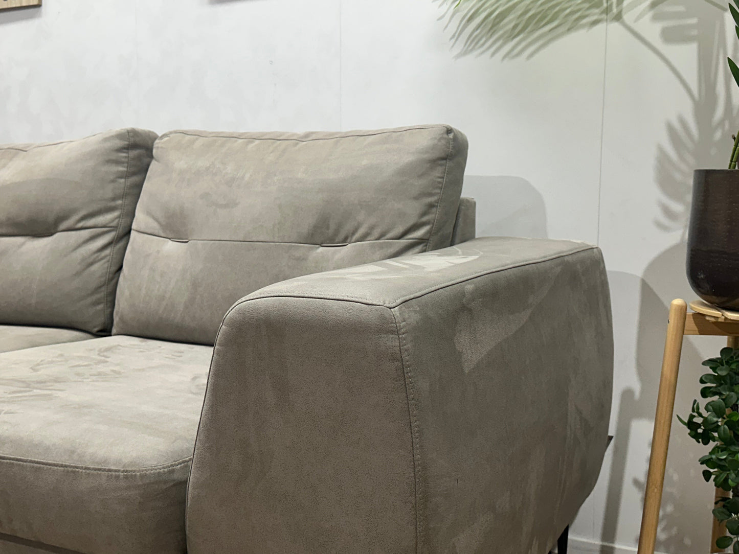Xooon Beige/Grijze Suede Stoffen Hoekzetel ~ Inruilvoordeel