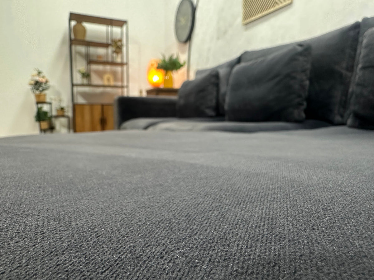 Antraciet Velvet Hoekzetel ~ Losse Kussens Met Afneembare Hoezen