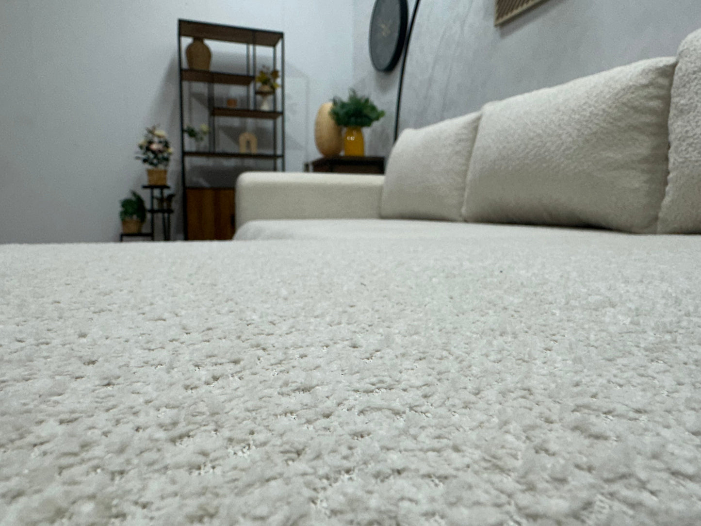 !Showroommodel! Witte Bouclé Hoekzetel