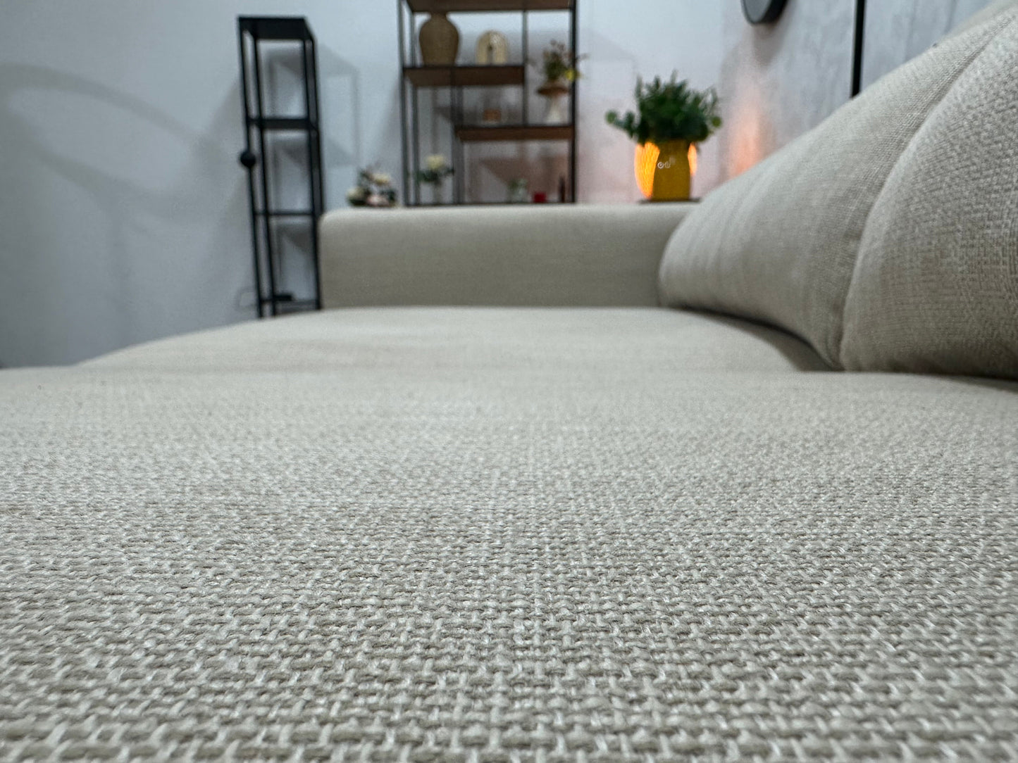Beige 2.5-Zits Zetel ~ Verstelbare Hoofdsteunen