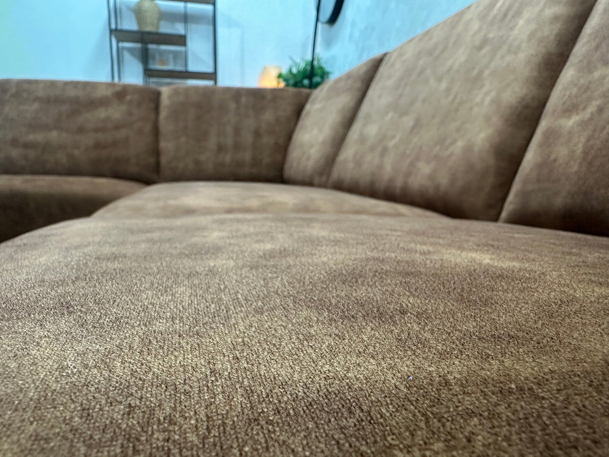 Cognac Bruine Velvet Hoekzetel ~ Vaste Kussens