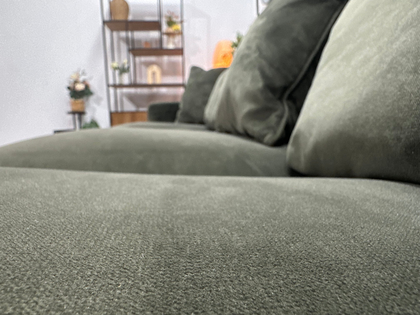 Groene Velvet Ruime Hoekzetel ~ Losse Kussens Met Afneembare Hoezen