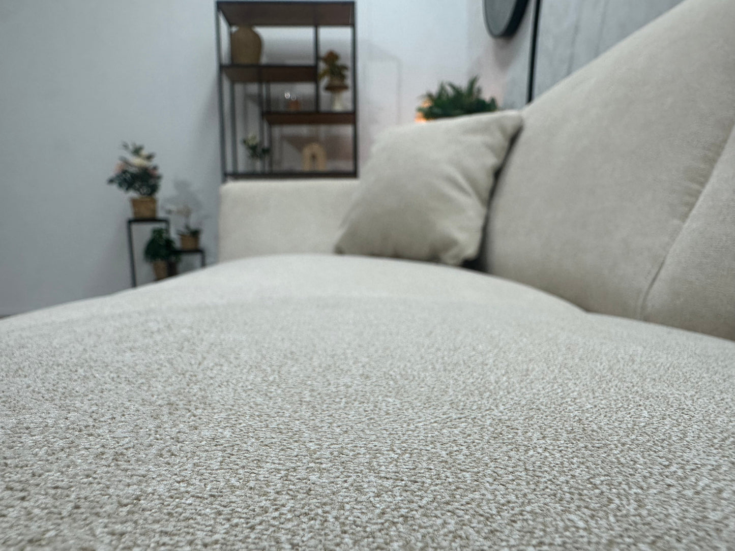 !Showroommodel! Crème Suède Stoffen Hoekzetel