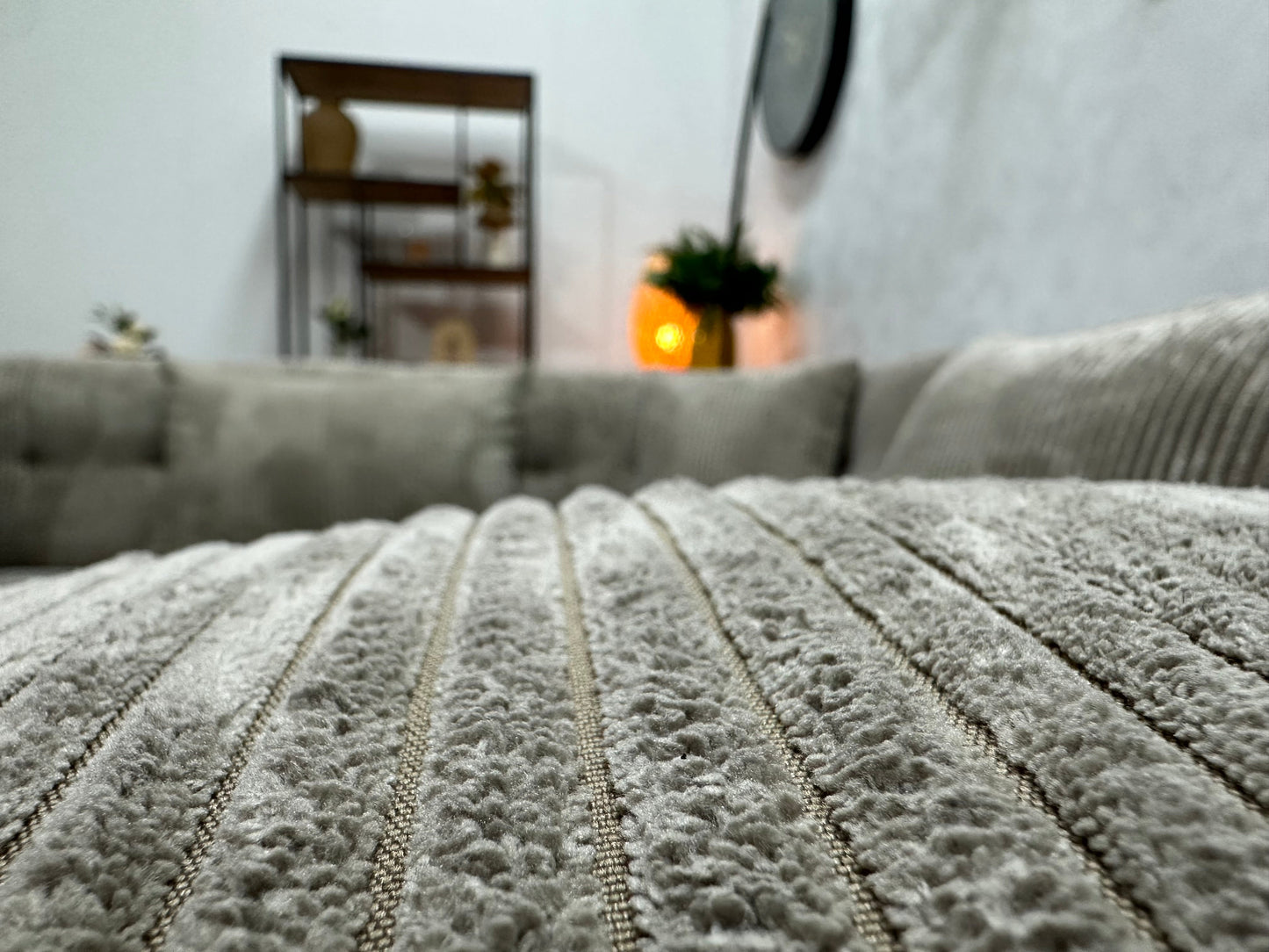 !Showroommodel! Licht Bruine Ribstof U Zetel