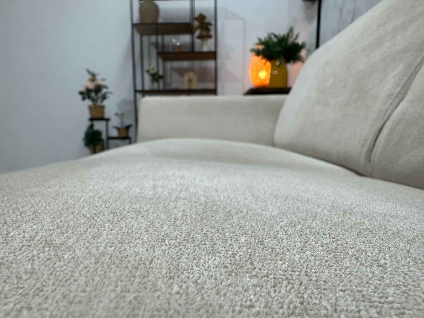 !Showroommodel! Crème Suède Stoffen Hoekzetel