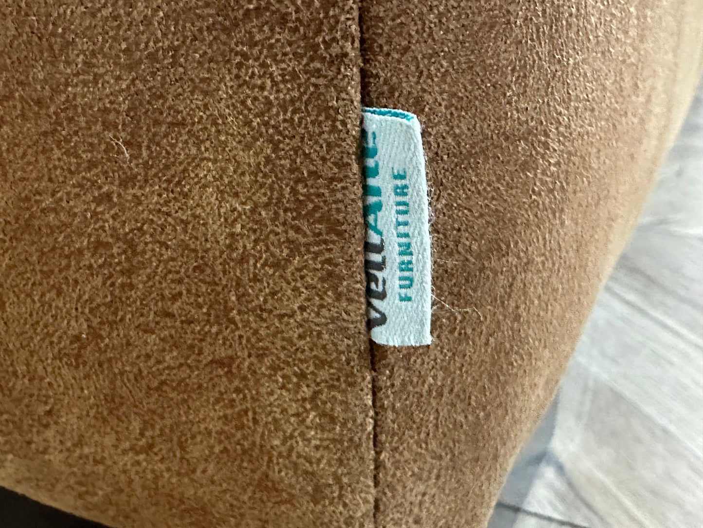 Vellarte Cognac Bruine Suède Stoffen Hoekzetel ~ Losse Kussens Met Afneembare Hoezen