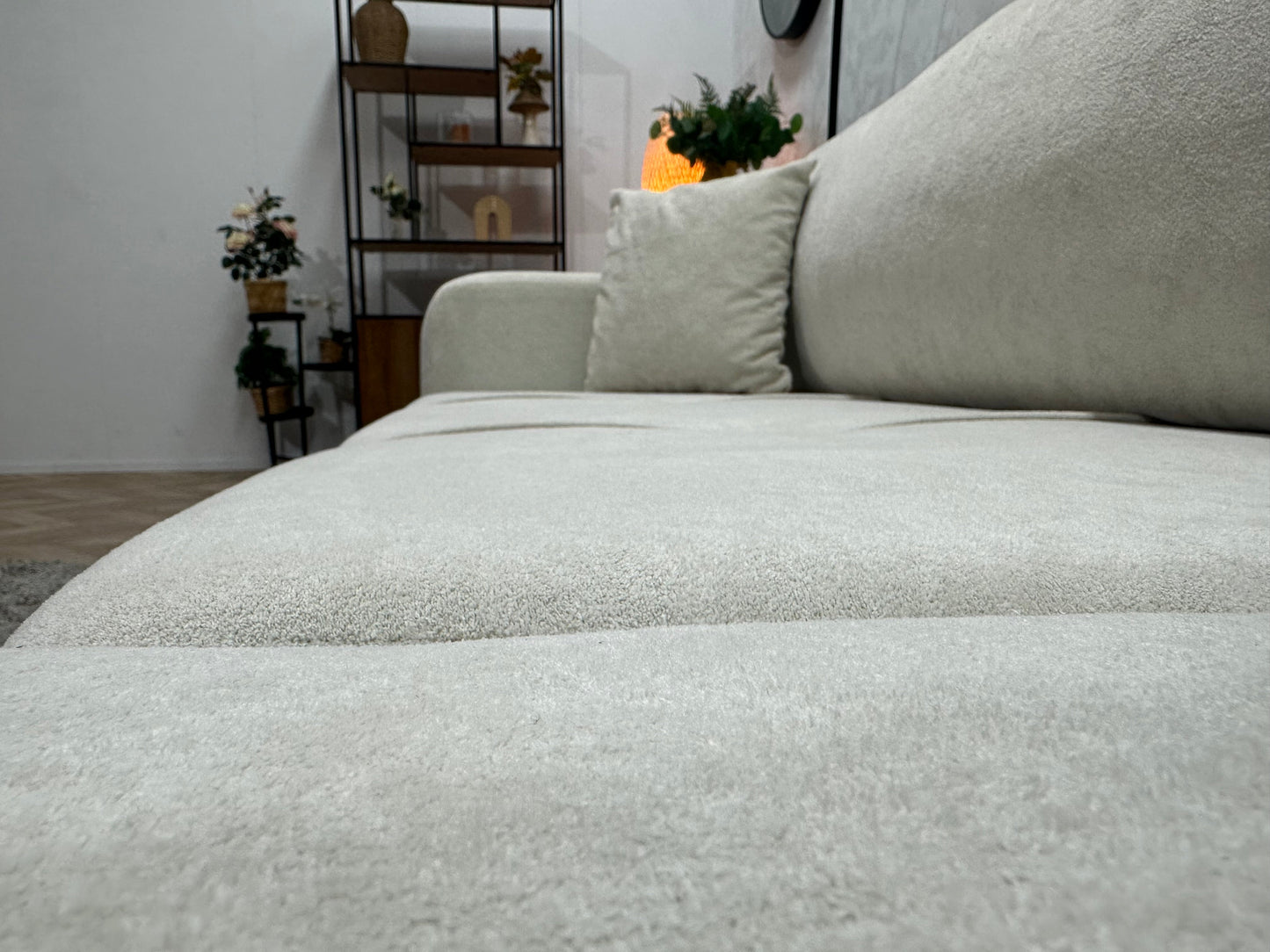 !Showroommodel! Witte Velvet Hoekzetel