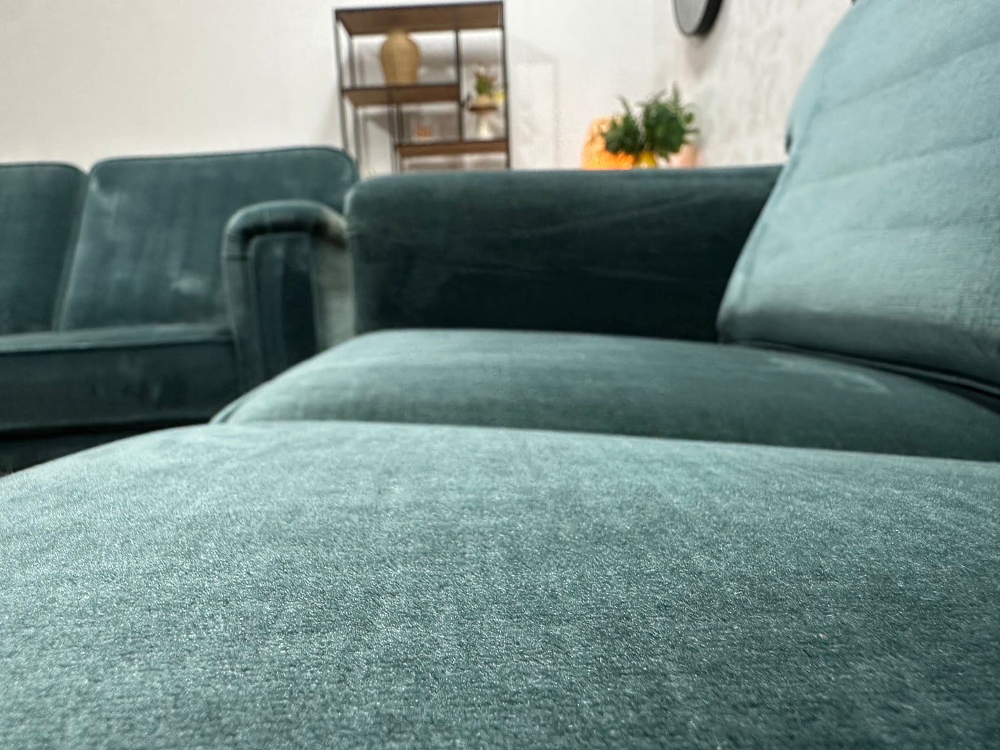 Blauwe Velvet Zetels Set ~ Vaste Kussens