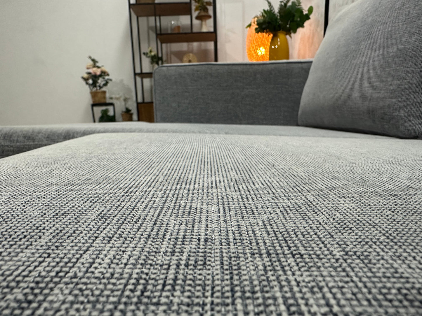Licht Grijze Design Hoekzetel Inc Hocker ~ Losse Kussens Met Afneembare Hoezen