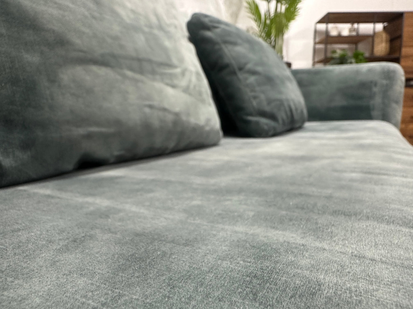 Groen/Grijze Velvet 2,5-Zits Zetel