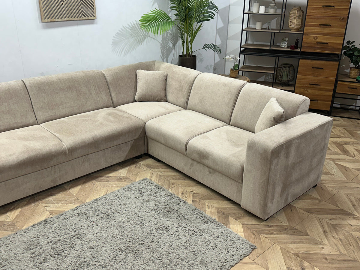 !Showroommodel! Crème/Beige Velvet Hoekzetel