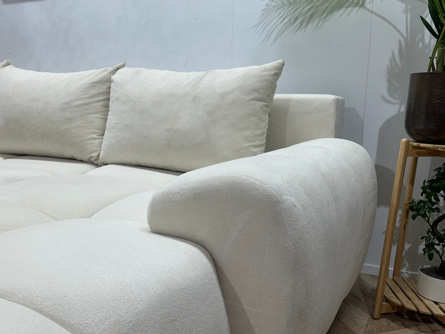 !Showroommodel! Witte Velvet Hoekzetel