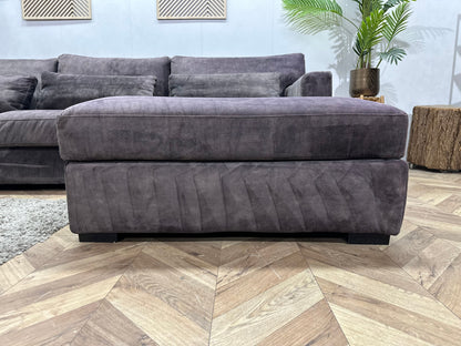Antraciet Velvet Hoekzetel ~ Losse Kussens Met Afneembare Hoezen