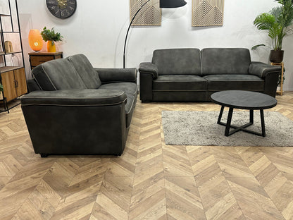 Antraciet Suède Stoffen Zetels Set ~ Vaste Kussens