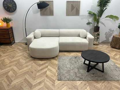 !Showroommodel! Witte Velvet Hoekzetel ~ Slaapfunctie