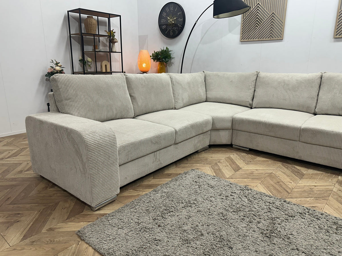!Showroommodel! Witte/Crème Ribstof U Zetel