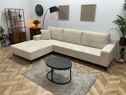 !Showroommodel! Witte/Crème Ribstof Hoekzetel