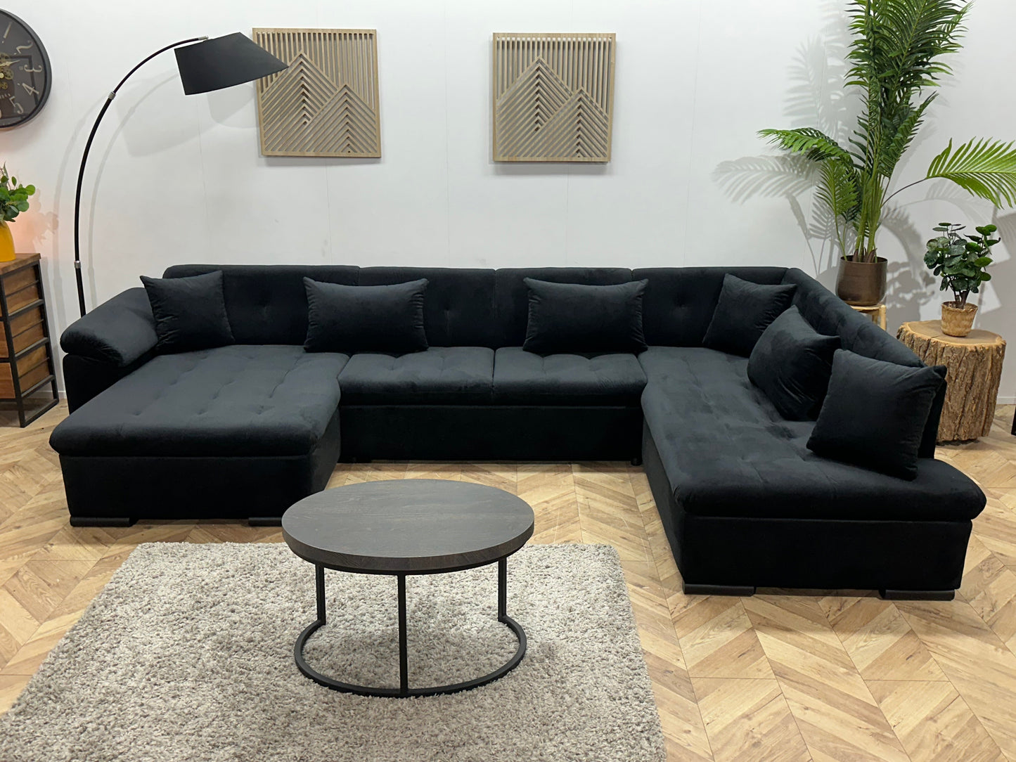 !Showroommodel! Zwarte Velvet U Zetel