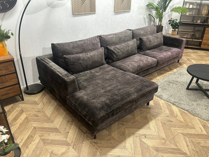 Room108 Antraciet Velvet Hoekzetel ~ Losse Kussens Met Afneembare Hoezen