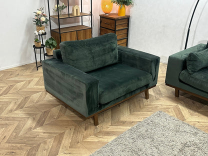 Groene Velvet Zetels Set Inc Hockers ~ Losse Kussens Met Afneembare Hoezen