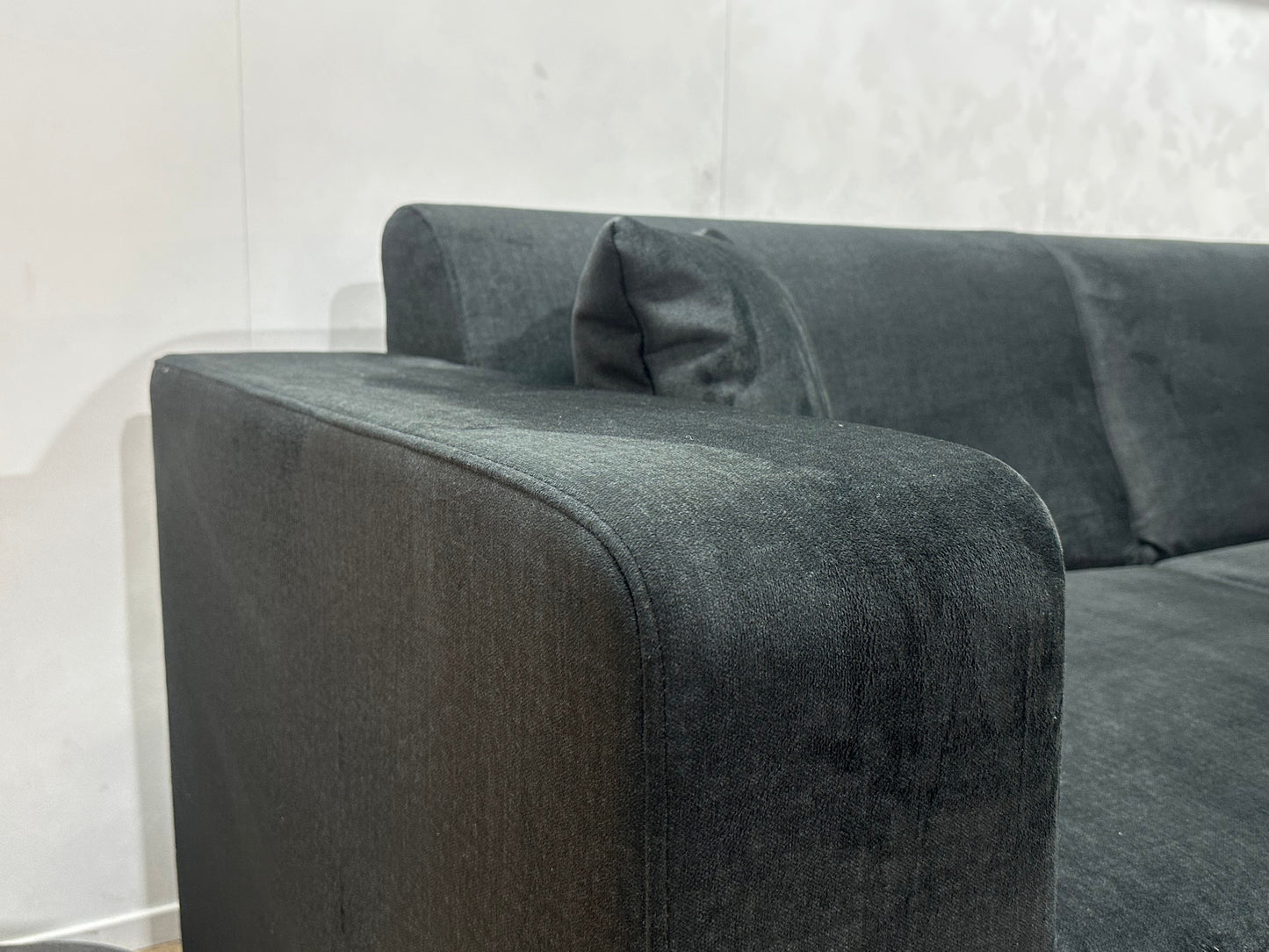 !Showroommodel! Zwarte Velvet Hoekzetel