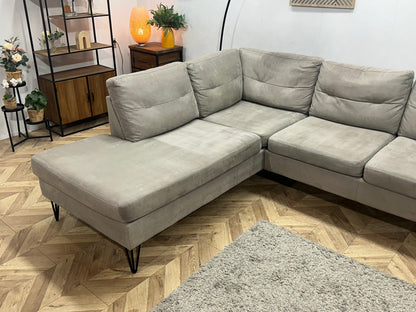 Xooon Beige/Grijze Suede Stoffen Hoekzetel ~ Inruilvoordeel