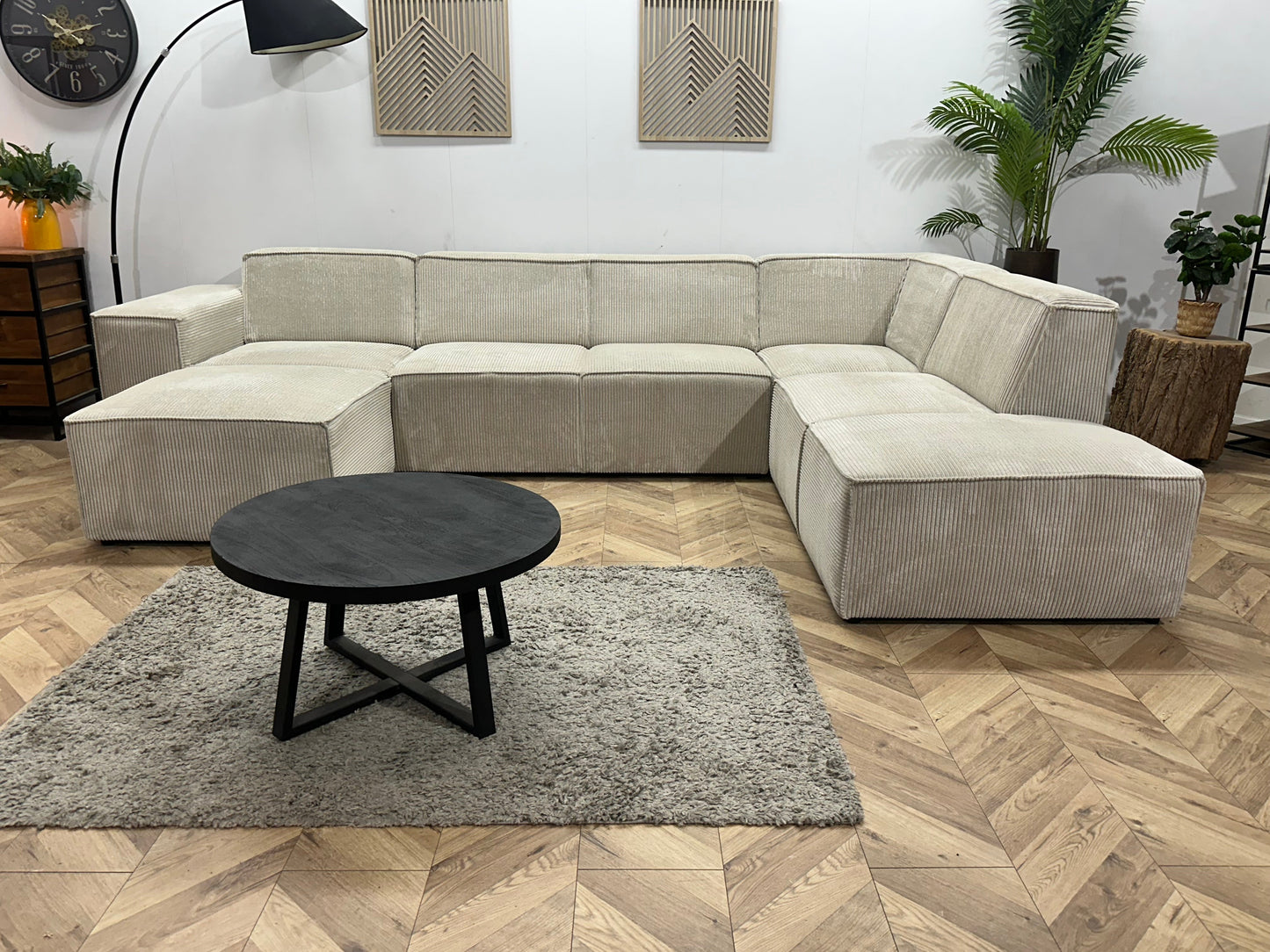 !Showroommodel! Witte Ribstof U Zetel