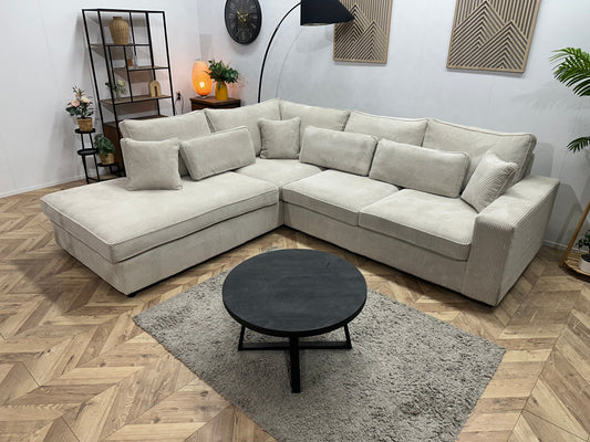 !Showroommodel! Witte Ribstof Hoekzetel