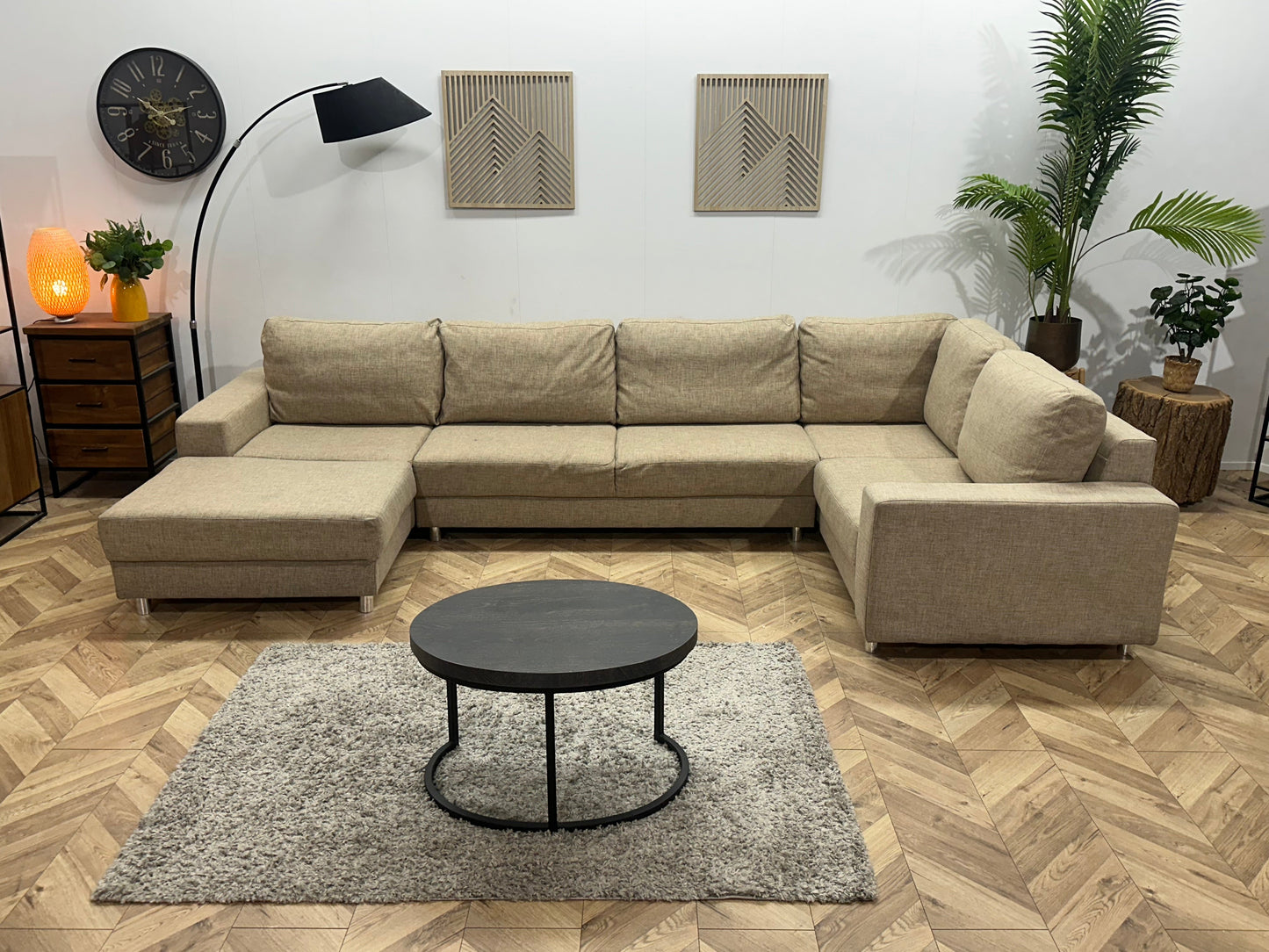 Beige U Zetel ~ Losse Kussens Met Afneembare Hoezen