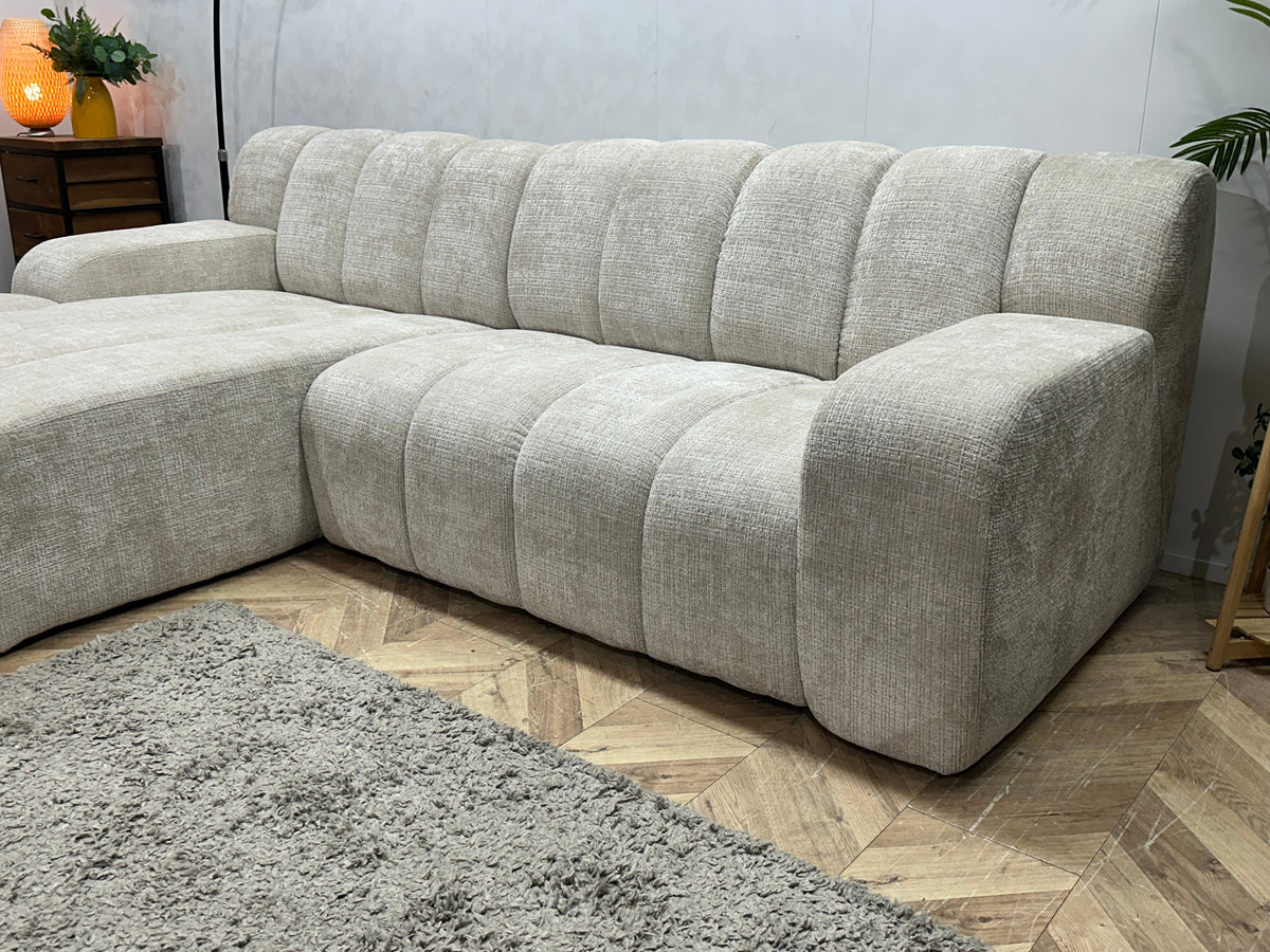 !Showroommodel! Witte/Crème Cremona Stoffen Hoekzetel