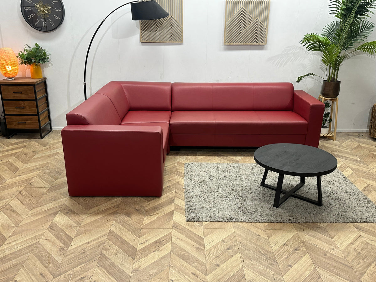 Rode Leather Look Hoekzetel ~ Inruilvoordeel