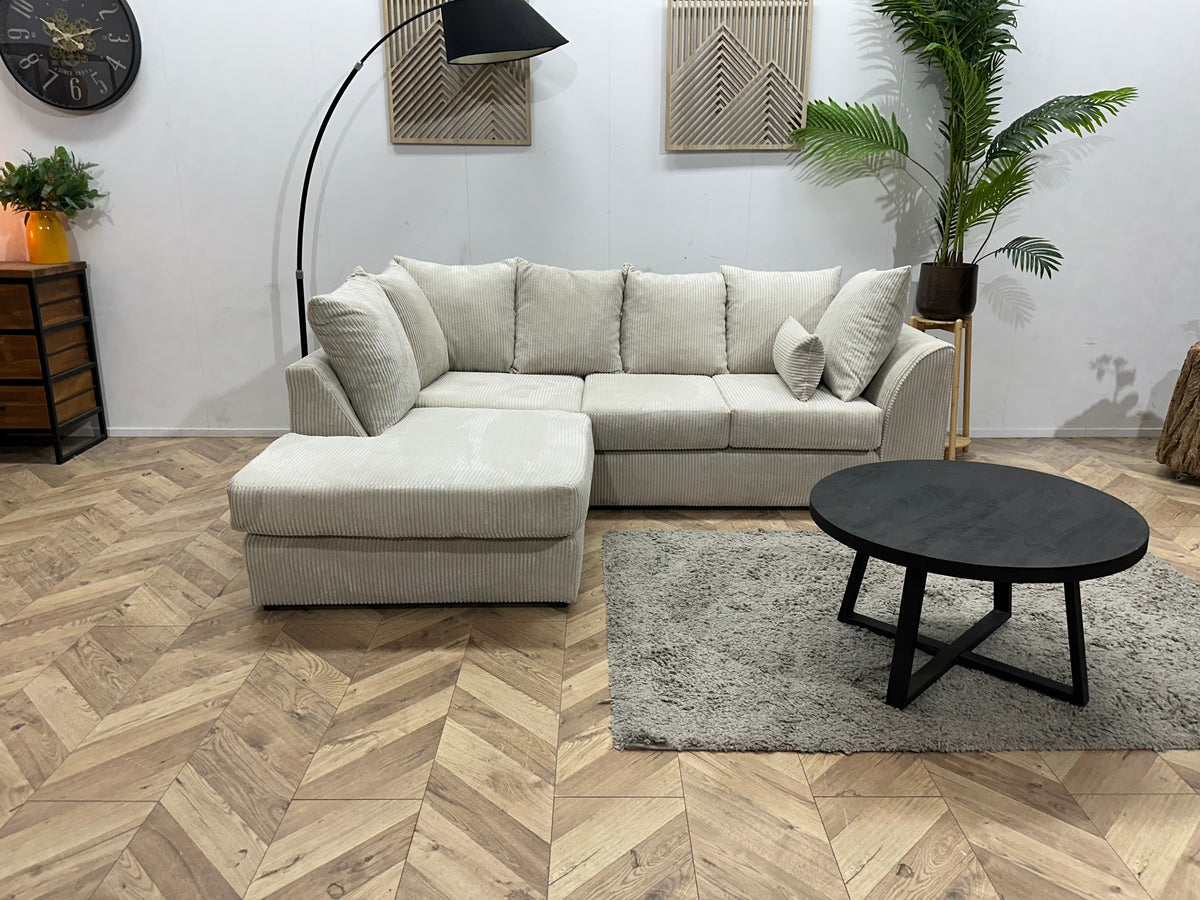 !Showroommodel! Witte Ribstof Hoekzetel