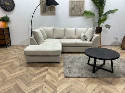 !Showroommodel! Witte Ribstof Hoekzetel