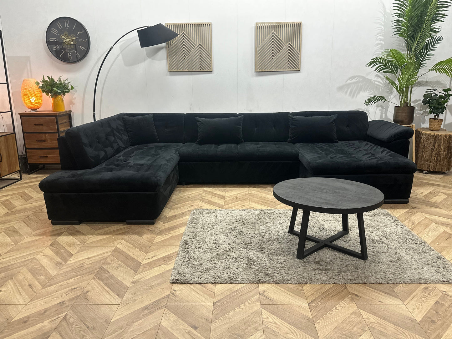 !Showroommodel! Zwarte Velvet U Zetel