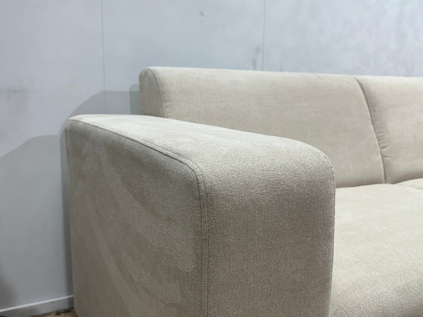 !Showroommodel! Crème Suède Stoffen Hoekzetel