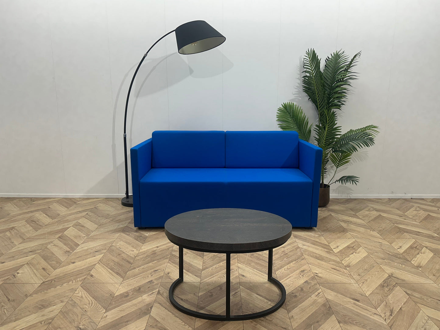 Blauwe 2-Zits Zetel ~ Losse Rugkussens Met Afneembare Hoezen
