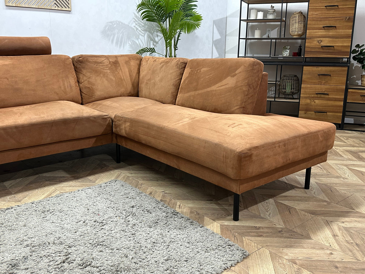 Cognac Bruine Suède Stoffen Hoekzetel ~ Inruilvoordeel