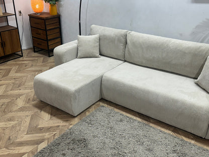 !Showroommodel! Witte Ribstof Hoekzetel ~ Meerdere Opstellingen
