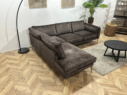 Antraciet Velvet Hoekzetel ~ Losse Kussens Met Afneembare Hoezen