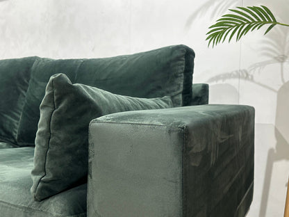 Groene Velvet Zetels Set Inc Hockers ~ Losse Kussens Met Afneembare Hoezen